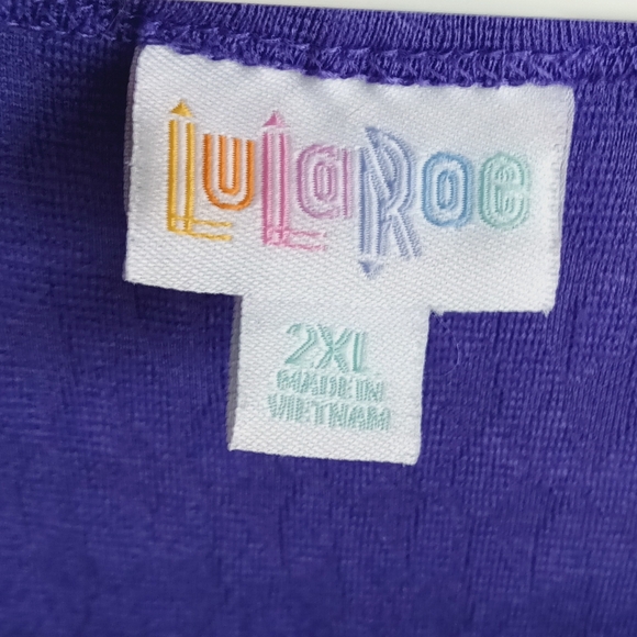 LuLaRoe Purple Unicorn Fit N Flare Midi Dress Stretchy Textured Fantasy Colorful - Picture 11 of 13